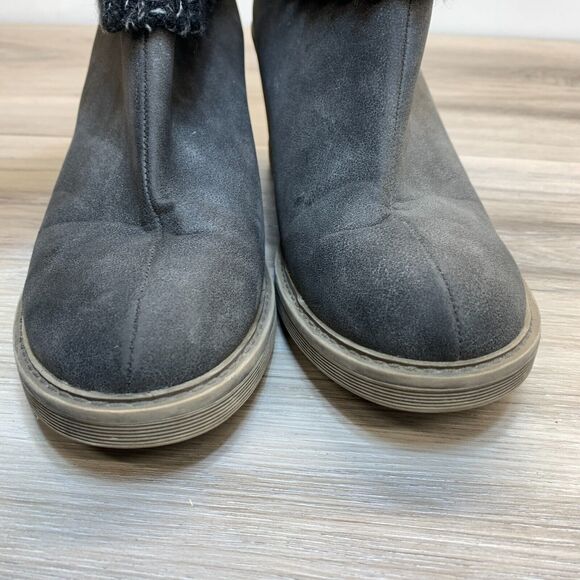 Dirty Laundry Gray Knit Cuff Block Block Heel Boots Women's Size 9.5 Pull On - Picture 6 of 11
